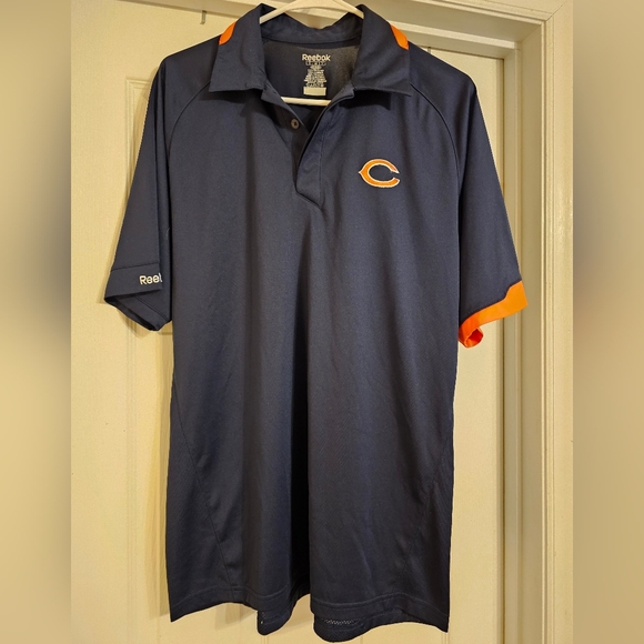 Reebok Other - Chicago Bears Dark Blue Polo with Orange Trim. Size:S.